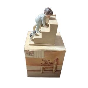 Bessie Pease Gutmann Nitey Nite Figurine Baby Puppy Stairs New Boxed Collectible